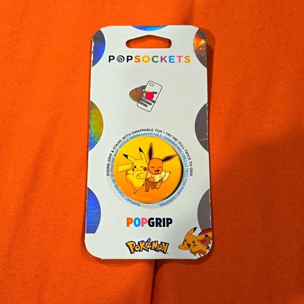 Brand New Pokémon Pop Socket Pop Grip:  Pikachu & Eevee
